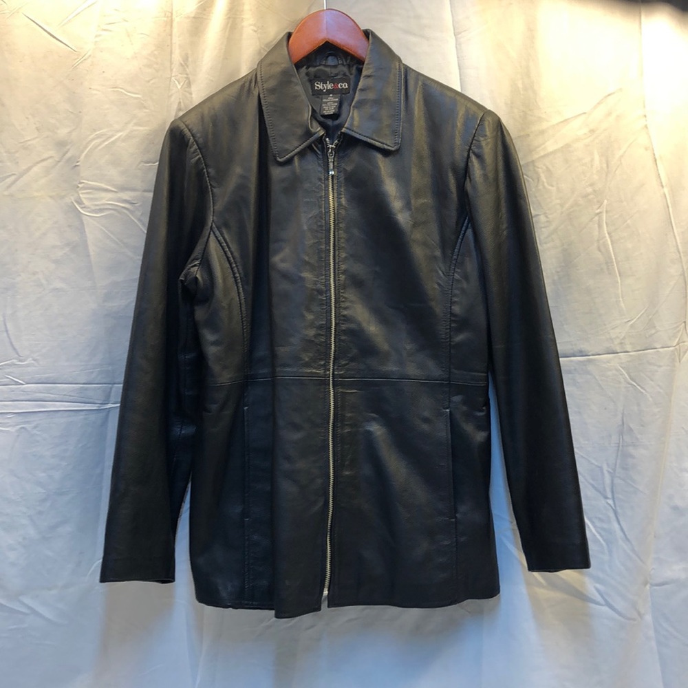 STYLE & CO. LEATHER JACKET SIZE MEDIUM